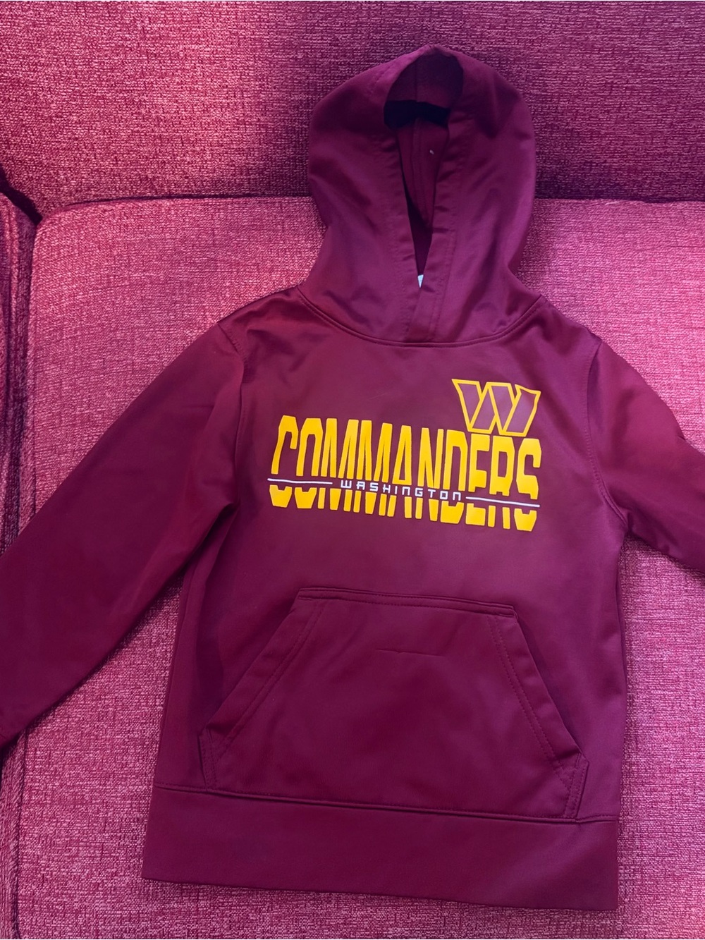 NFL Youth Maroon Hoodie with Gold Commanders Logo